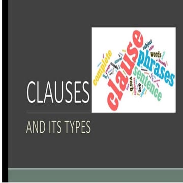 Clauses and its types