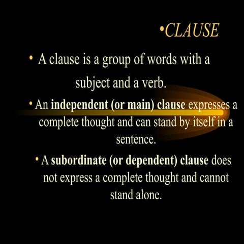 CLAUSES AND ITS TYPES | PPTX