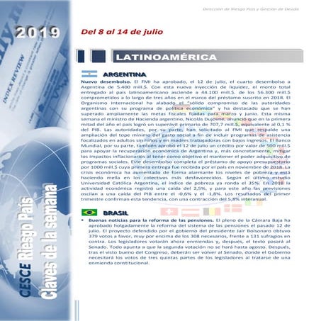 Claves de la semana del 8 al 14 de julio