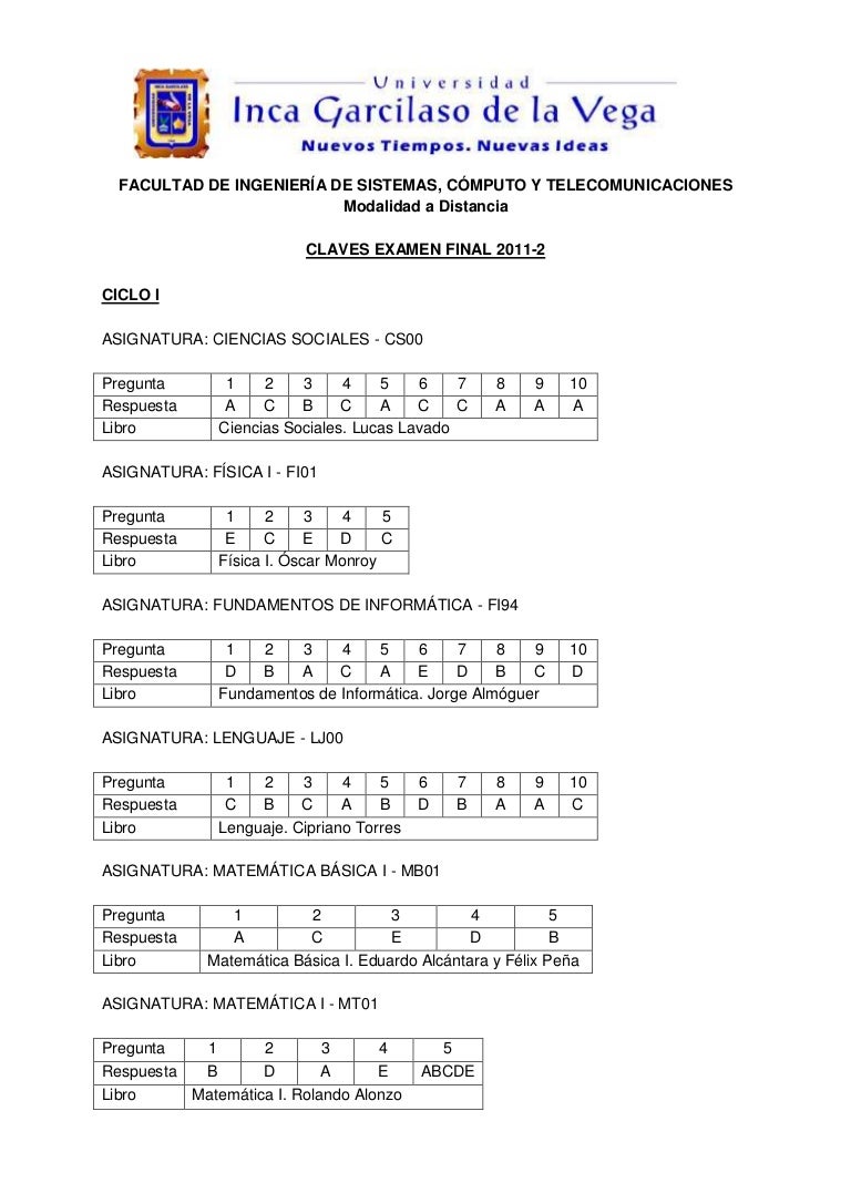 Claves examen final_20112