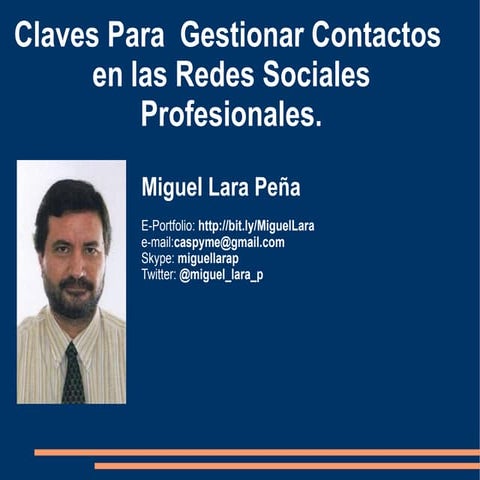 Claves para Gestionar Contactos en las Redes Sociales Profesionales- 2007-