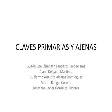Claves primarias y ajenas