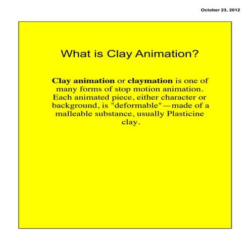 Clay animation