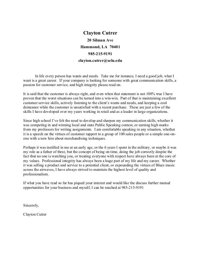 generic cover letter