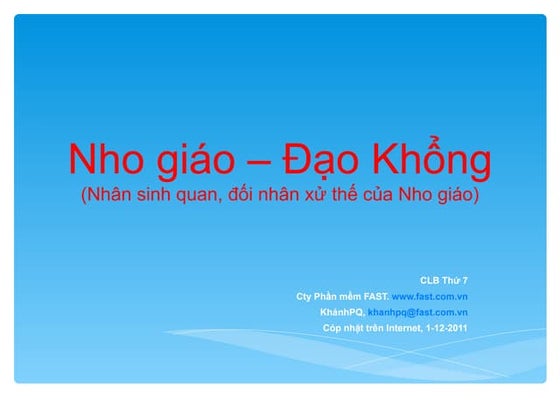 Bài thuyết trình Nho giáo | PPTX