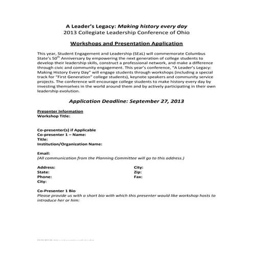 Columbus State Student Leadership Conference 2013 workshop and presentation a...