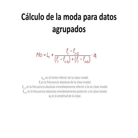 Cálculo de la moda y mediana para datos agrupados | PPTX
