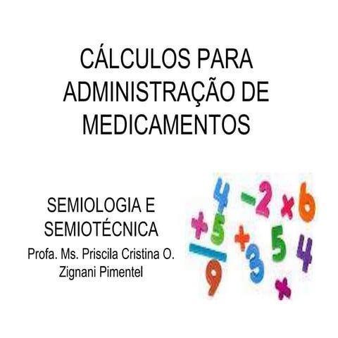 Cálculos para administração de medicamentos