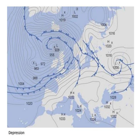 Depressions and anticyclones synoptic charts