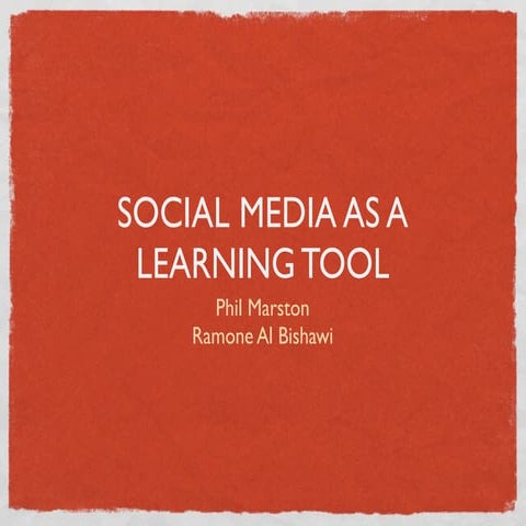 Social Media as a Learning Tool
