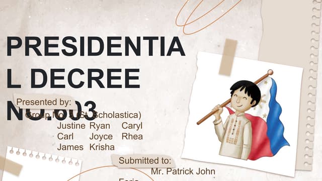 Presidential Decree No.603