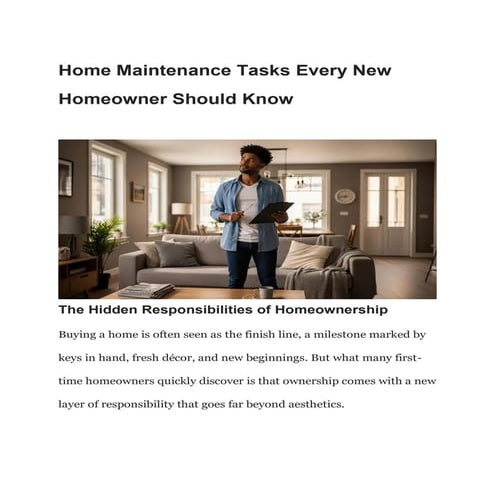 Home Maintenance Tasks Every New Homeowner Should Know | PDF