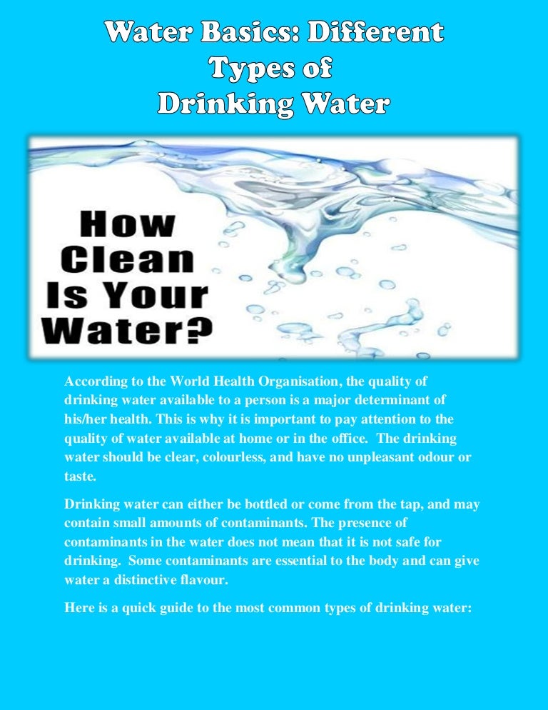 water basics different types of drinking w…