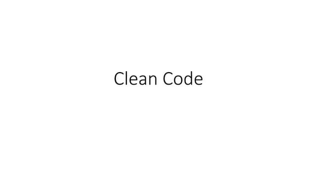 Clean code presentation