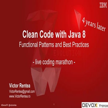 Clean Code with Java 8 - Functional Patterns and Best Practices | PPTX