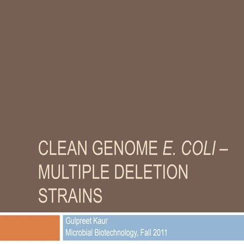 Clean genome ecoli