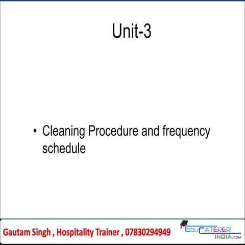 Cleaning procedure-and-frequency-schedule