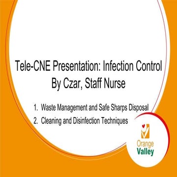 Cleaning and disinfection waste management disposal