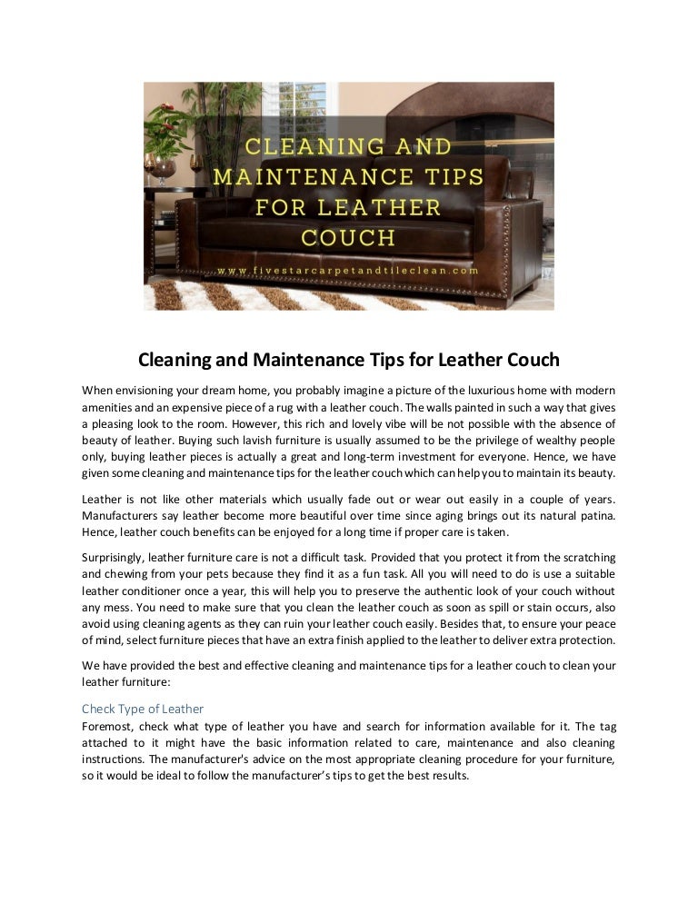 Cleaning And Maintenance Tips For Leather Couch