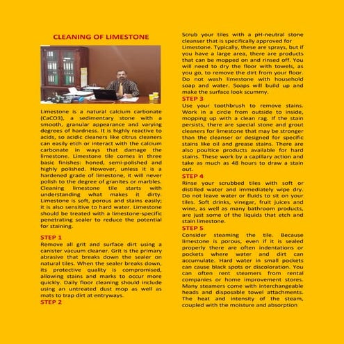 Cleaning of Limestone