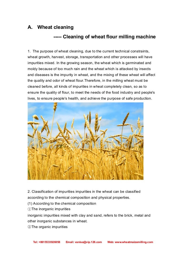 Cleaning of wheat flour milling machinepart1 wheat cleaning