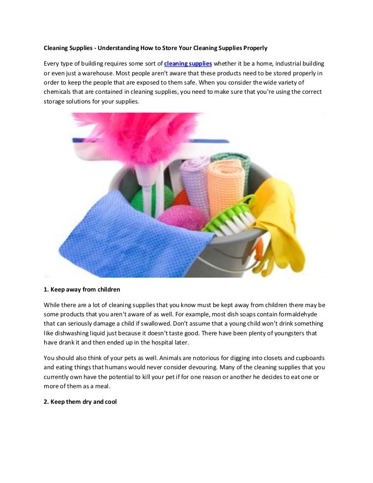 Cleaning supplCleaning Supplies Understanding How to Store Your Cle…