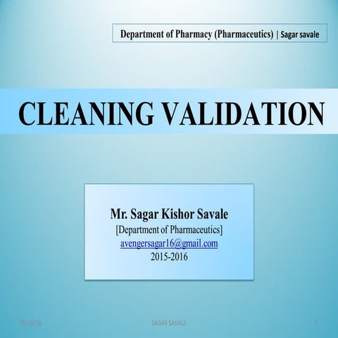 Cleaning validation