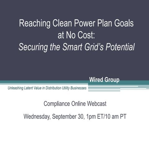 Clean power plans  - the role of the smart grid