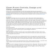 Clean room controls | PDF