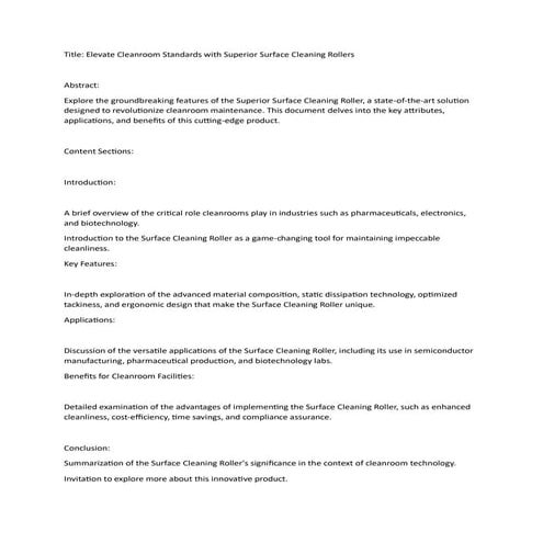 Superior Cleanroom Products | PPTX