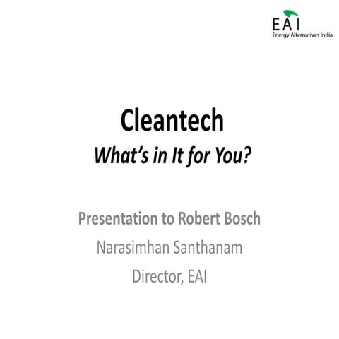Cleantech and renewable energy   and why you should care