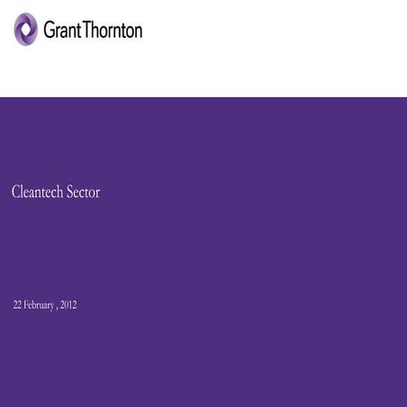 Cleantech sector - growth statistics 02.2012