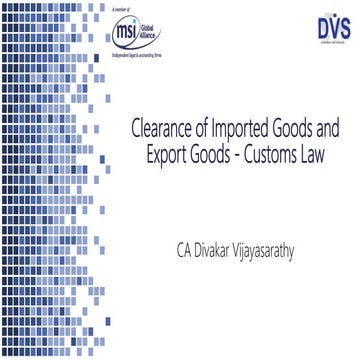 Clearance of import and export goods   customs law