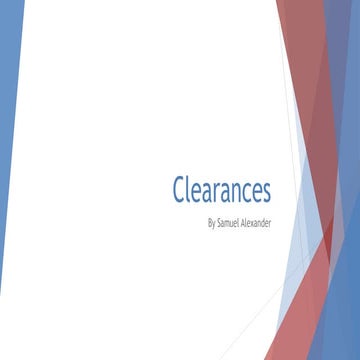 Clearances main | PPT