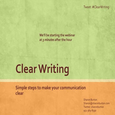 Clear communication webinar