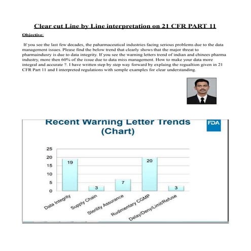 Clear cut line by line interpretation on 21 cfr part 11