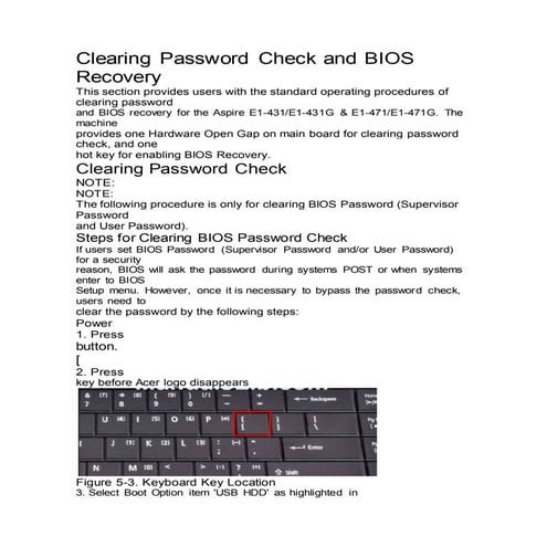 Clearing password check and bios recovery | DOCX