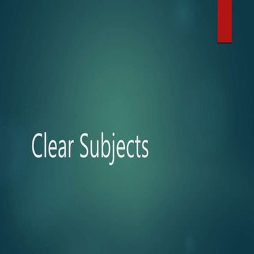 Clear subjects and passives