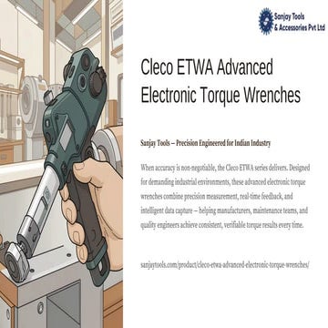 Cleco ETWA Advanced Electronic Torque Wrenches for Precision ...