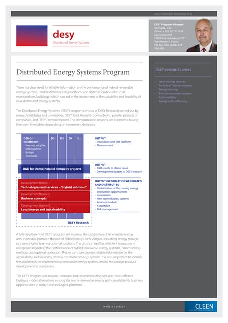 Distributed Energy Systems Program