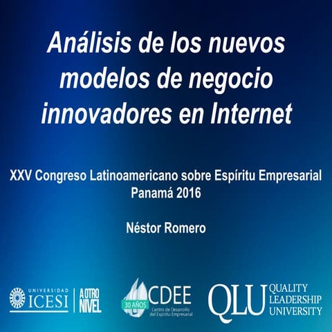 Análisis de los nuevos modelos de negocio innovadores en Internet