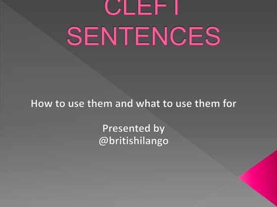 Cleft sentences | PPT
