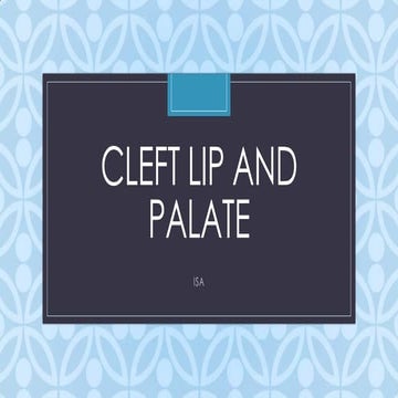 Cleft lip and palate