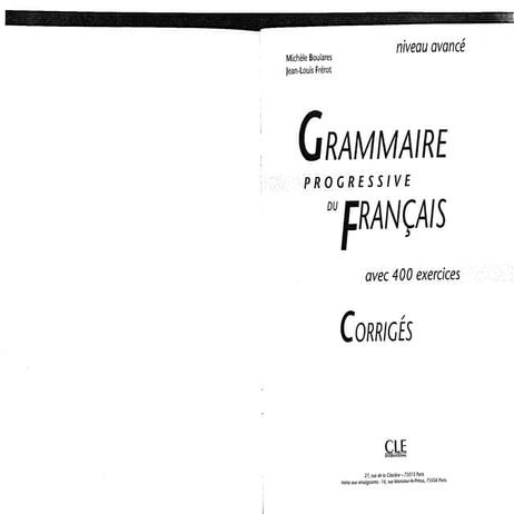 Cle international   grammaire progressive du francais avec 400 exercices - ni...