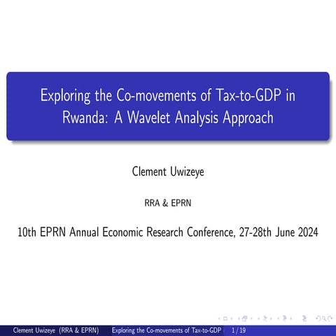 Exploring the co-movements of Tax-to-GDP in Rwanda: A Wavelet Analysis ...