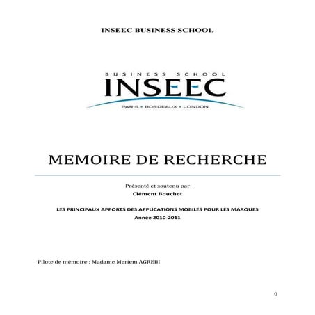 Mémoire de recherche : Les principaux apports des applications mobiles pour l...