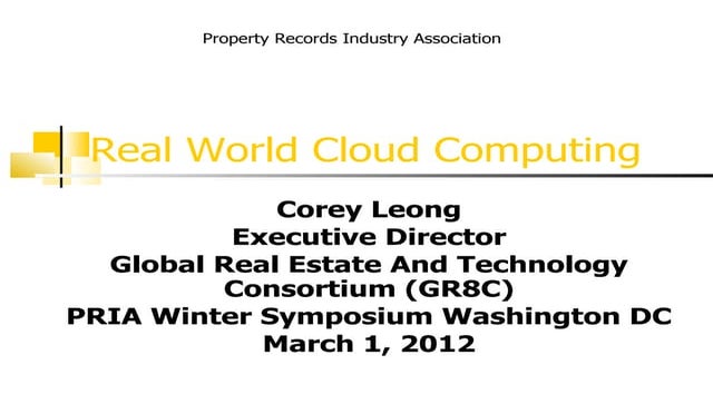 Cloud Computing Talk for PRIA Winter Symposium 2012 by Corey Leong