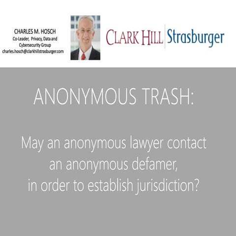 Ethics CLE Presentation by Charles M. Hosch