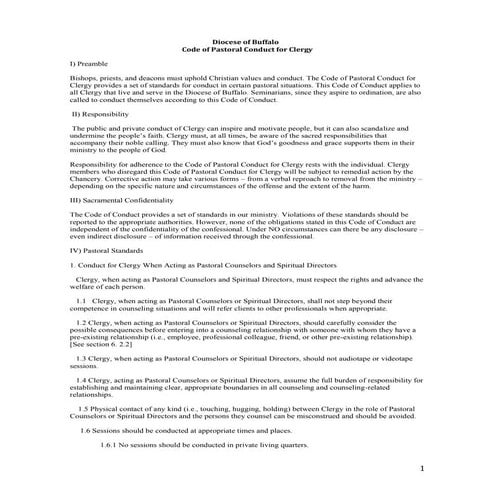 Clergy conduct policy