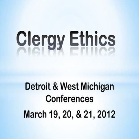 Clergy ethics   ppt for participants